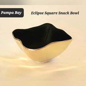 🔥4.99SHIP🔥🆕️PAMPA BAY Luxury Mirrored Porcelain Square Eclipse Snack Bowl
